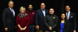 The winning Campus Challenge team is pictured with judges.