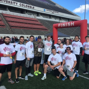 EKU Construction Management 2016 Homecoming 5K Team with President Benson